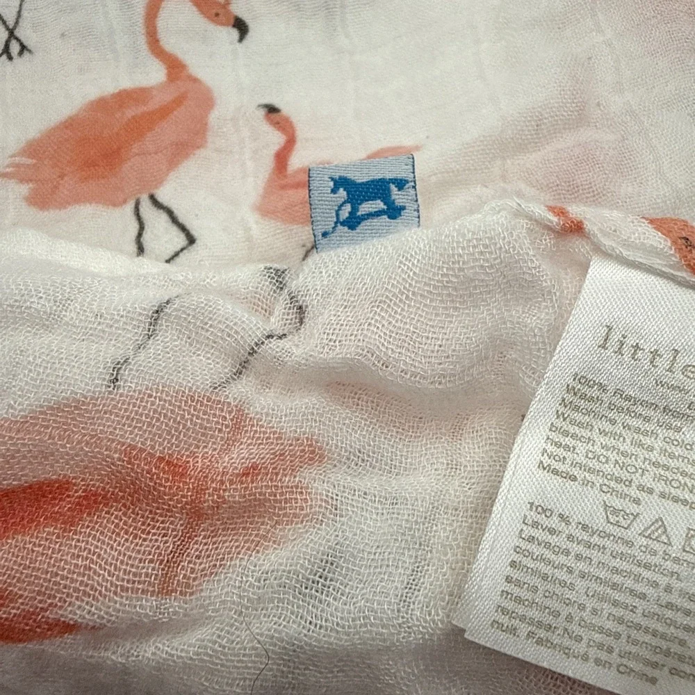 Little Unicorn Flamingo Baby Swaddle Muslin 100% Cotton Blanket Pink White